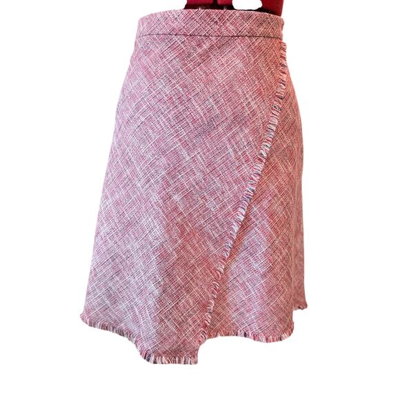 Banana Republic Pink Fringe Tweed Wrap Skirt – Size 12 – NWT - Picture 1 of 11